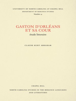 cover image of Gaston d'Orléans et sa cour
